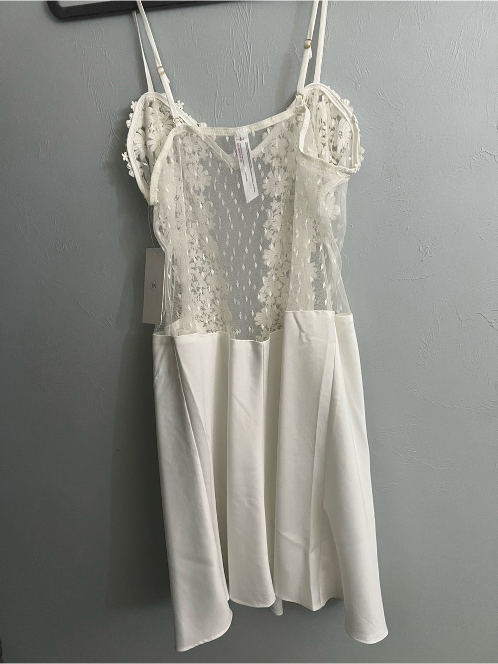 Flora Nikrooz White Sheer Lace Slip - Picture 6 of 6